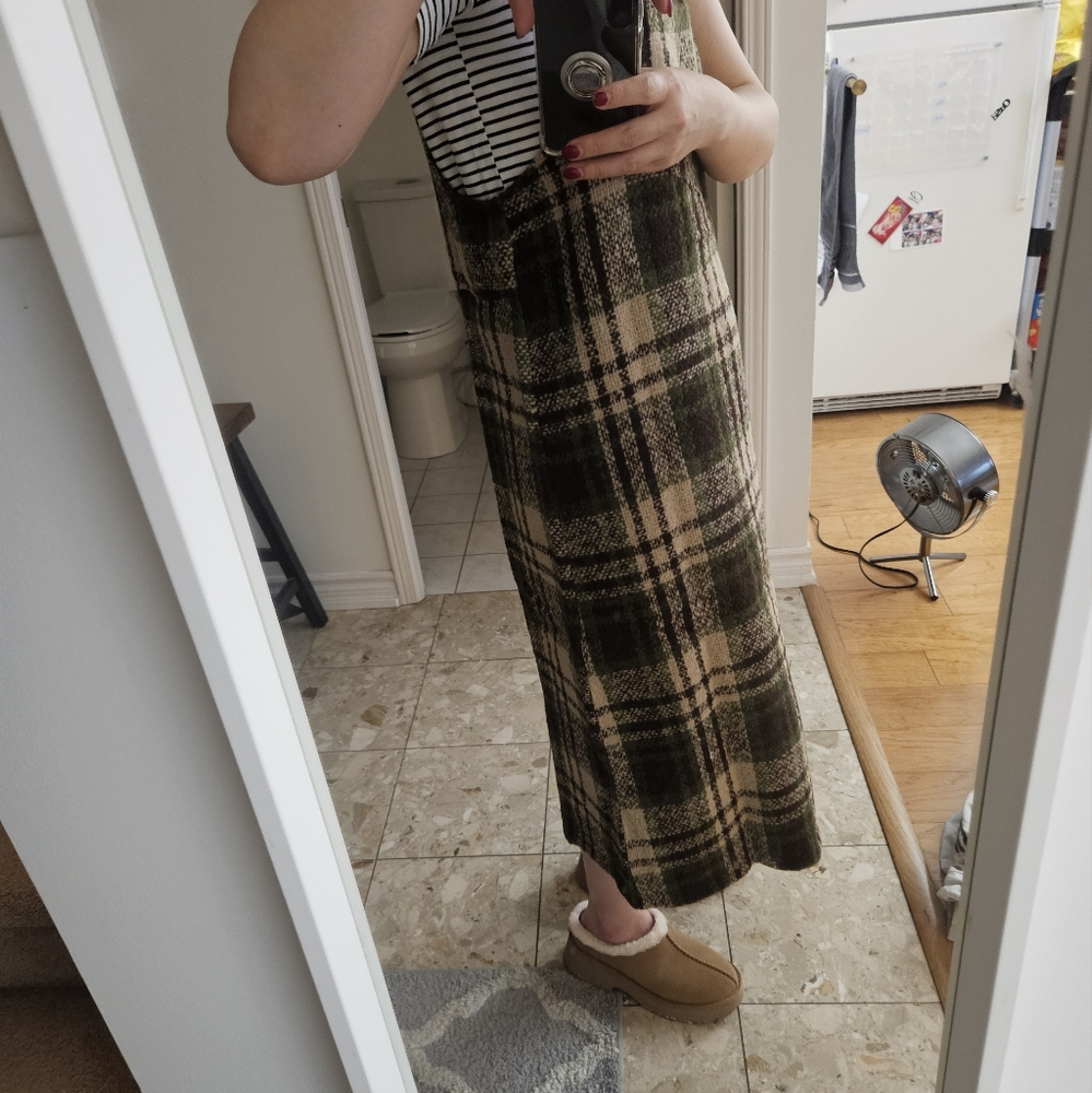 Check patterned wool strap dress - Picture 6 of 7
